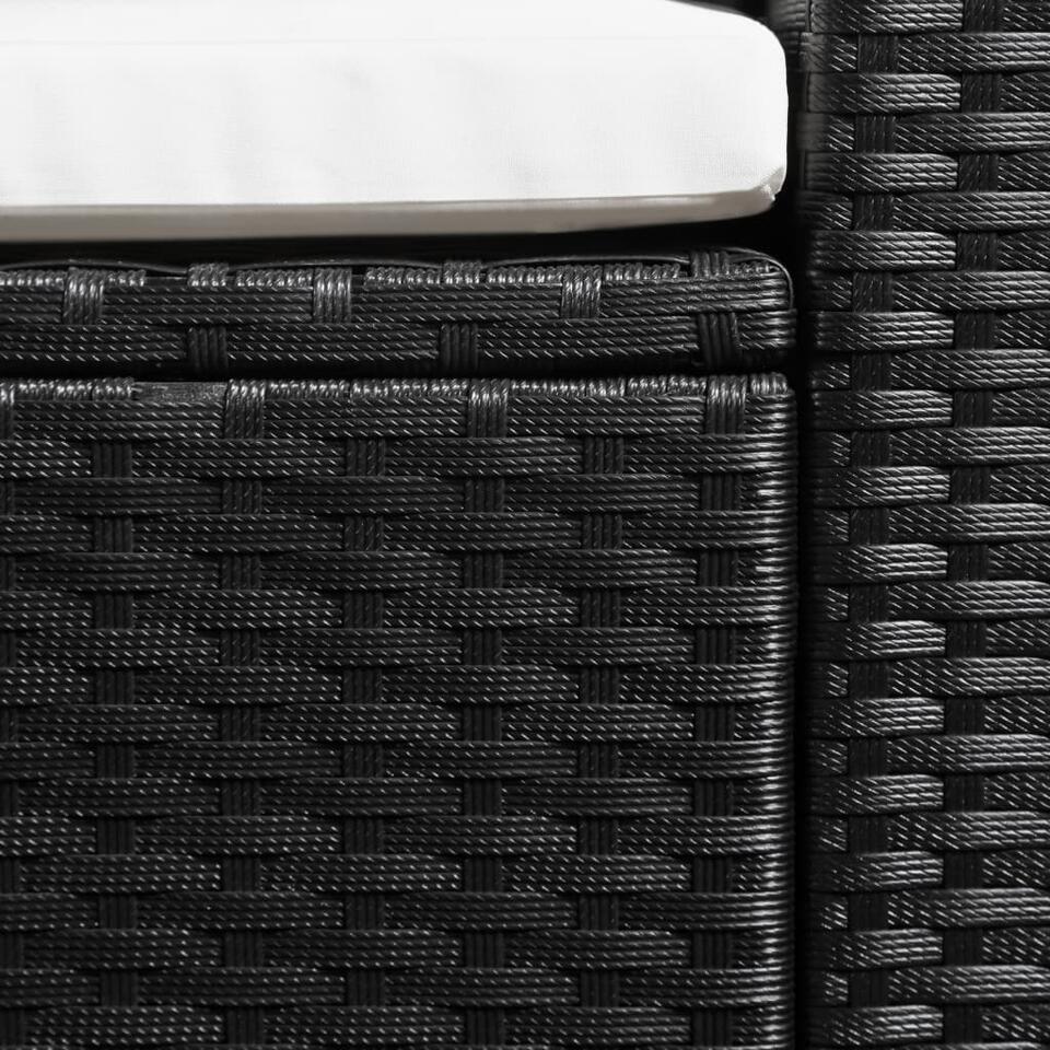 VIDAXL 4-delige Loungeset poly rattan zwart en wit