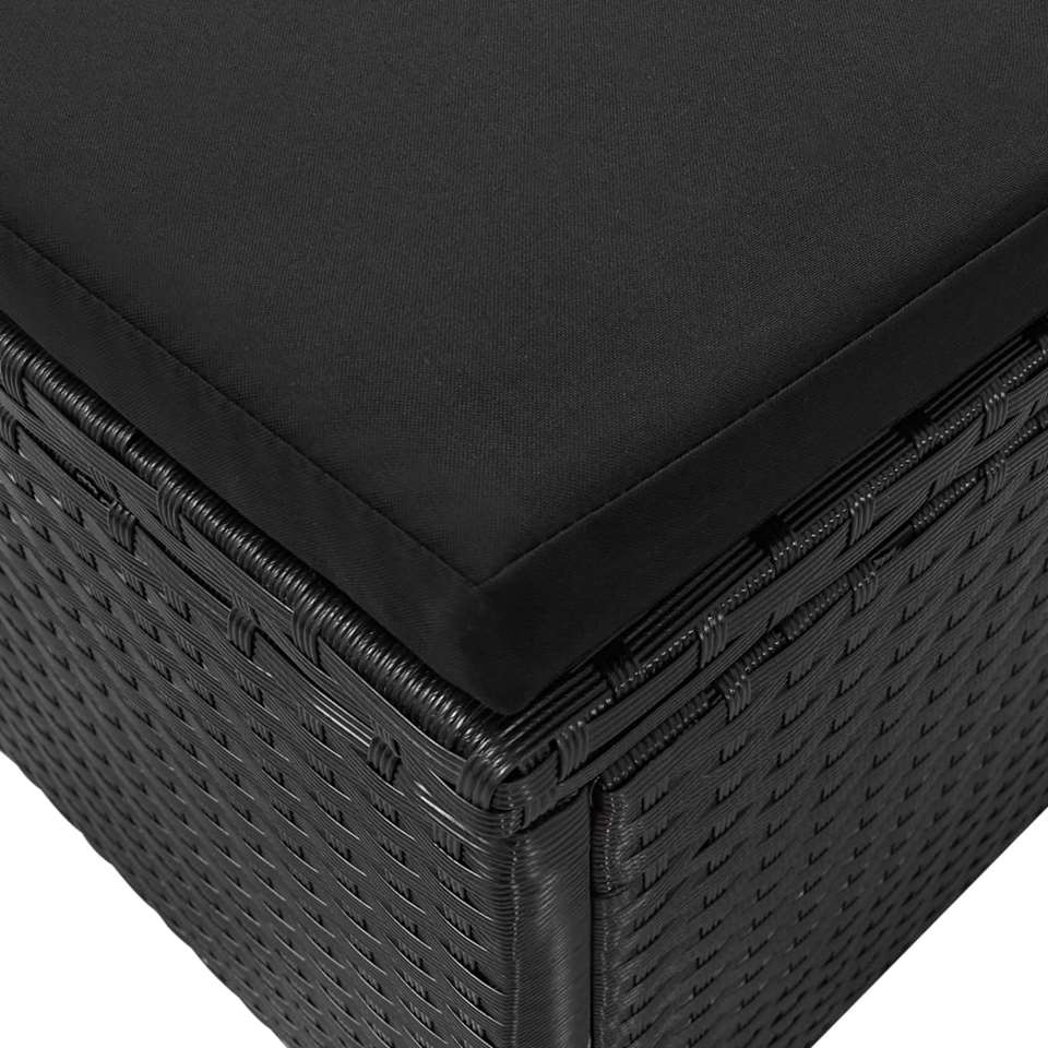 VIDAXL 8-delige Loungeset met kussens poly rattan zwart
