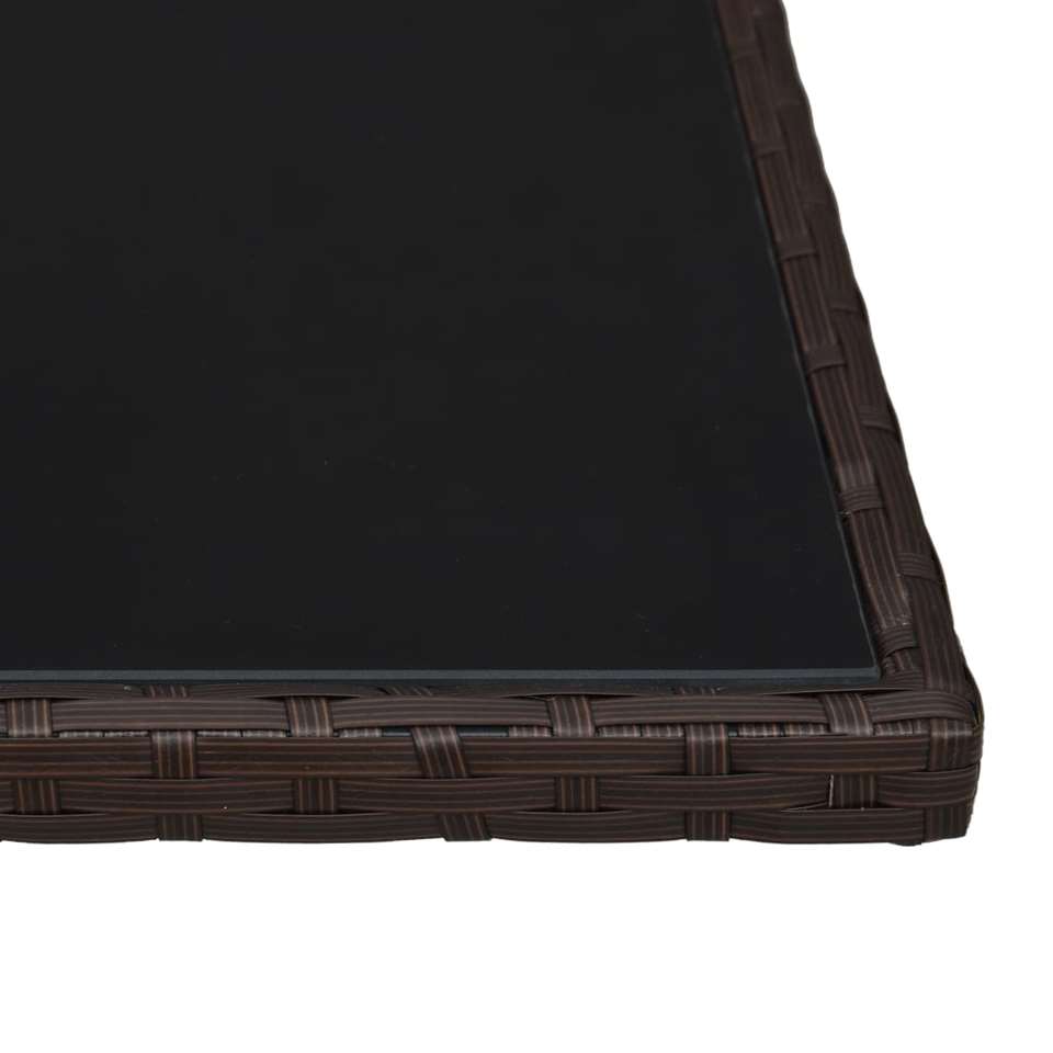 VIDAXL 3-delige Loungeset met kussens poly rattan bruin