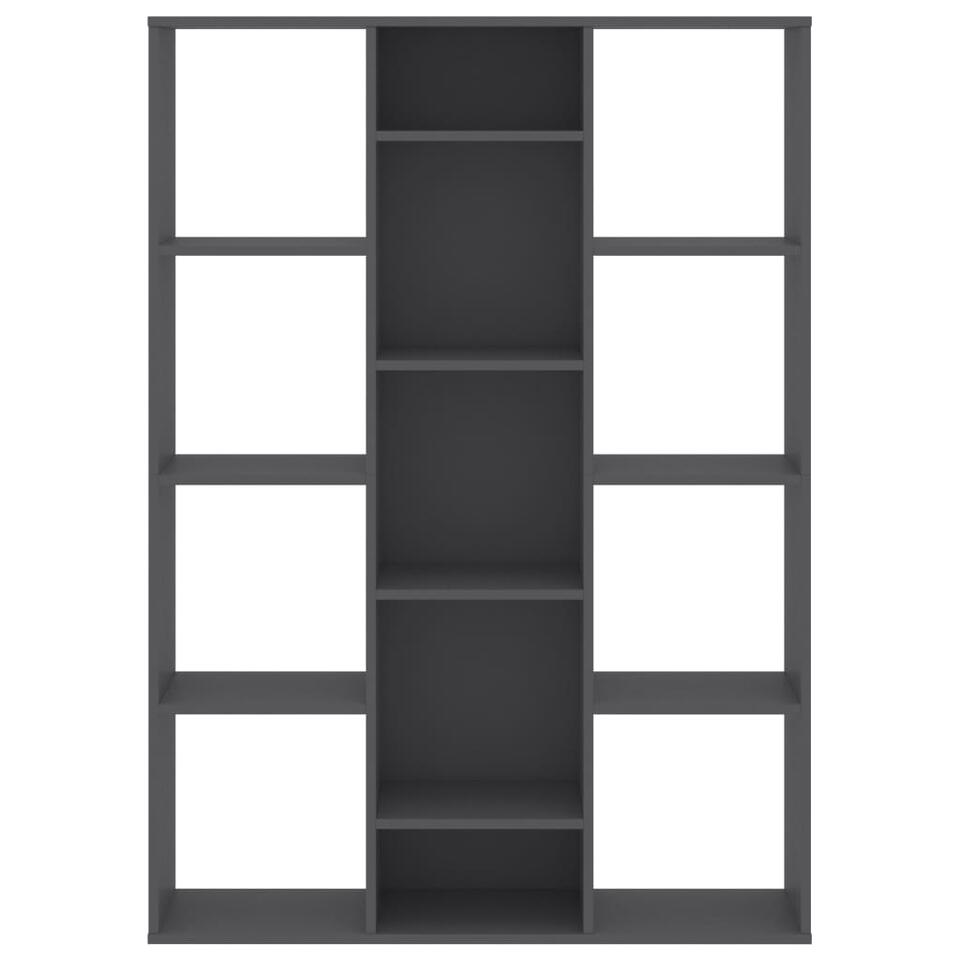 VIDAXL Kamerscherm/boekenkast 100x24x140 cm spaanplaat grijs