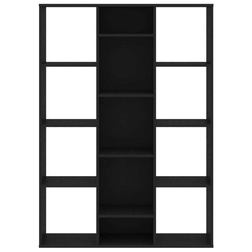 VIDAXL Kamerscherm/boekenkast 100x24x140 cm spaanplaat zwart
