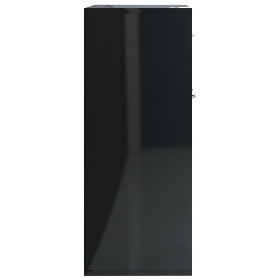 VIDAXL Dressoir 88x30x70 cm spaanplaat hoogglans zwart