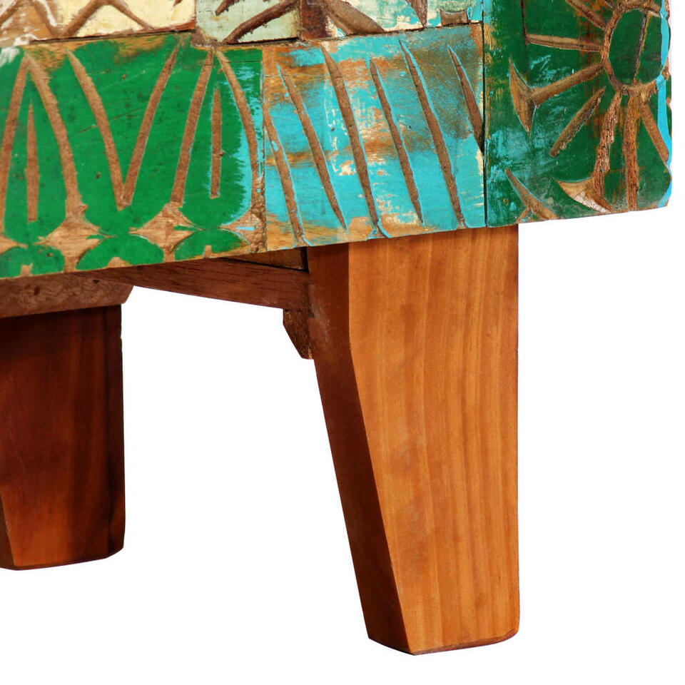 VIDAXL Dressoir handgesneden 60x30x75 cm massief gerecycled hout
