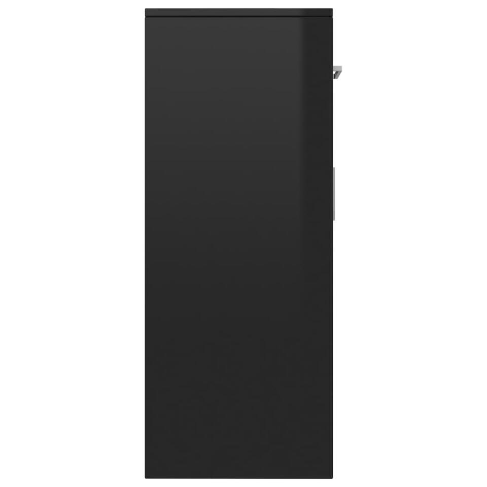 VIDAXL Dressoir 110x34x75 cm spaanplaat hoogglans zwart