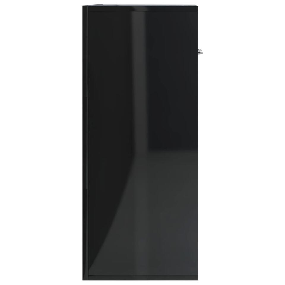 VIDAXL Dressoir 60x30x75 cm spaanplaat hoogglans zwart