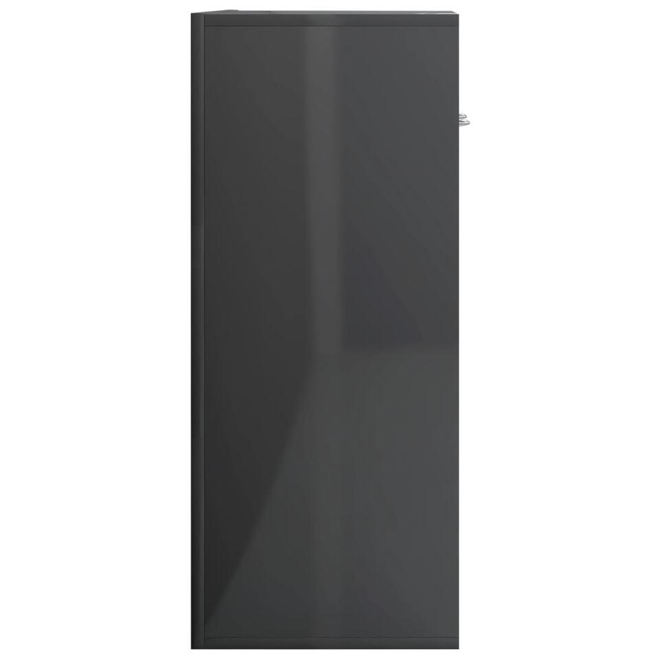 VIDAXL Dressoir 60x30x75 cm spaanplaat hoogglans grijs