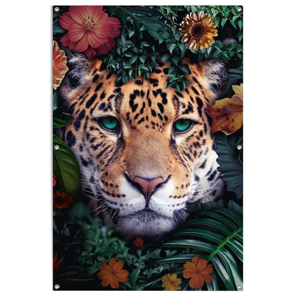 Vlekkeloos Elementair Schadelijk Tuinposter Jungle luipaard 120x80 cm Bont Canvas | Leen Bakker
