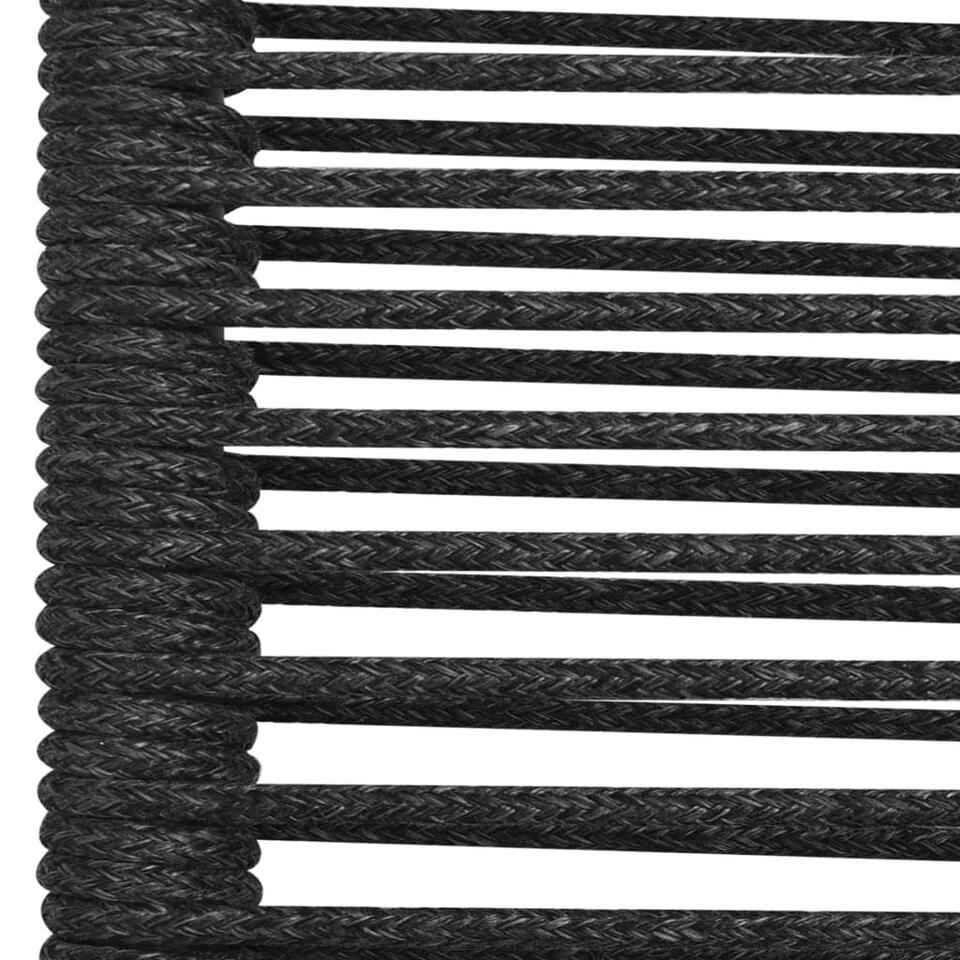 vidaXL Tuinstoelen 2 st katoenen touw en staal zwart