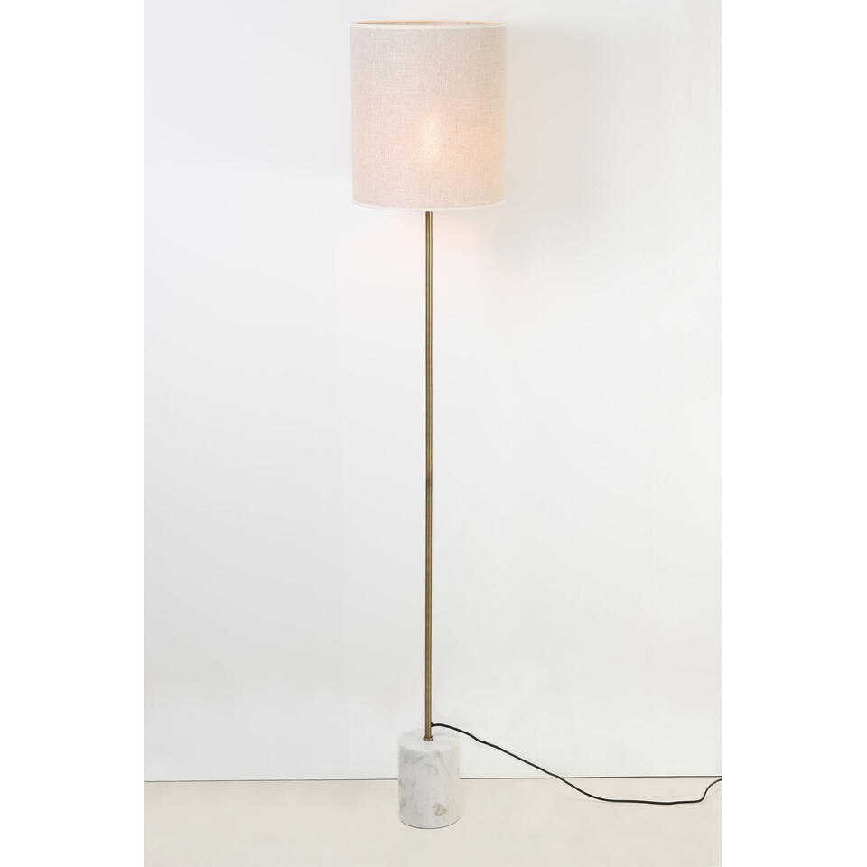Vloerlamp Marble - Wit/Antiek Brons - Ø20x153cm