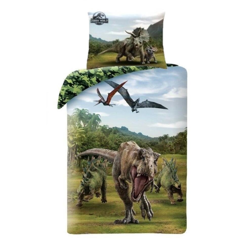 Jurassic World Dekbedovertrek Camo - 140 x 200 cm - Katoen Leen Bakker