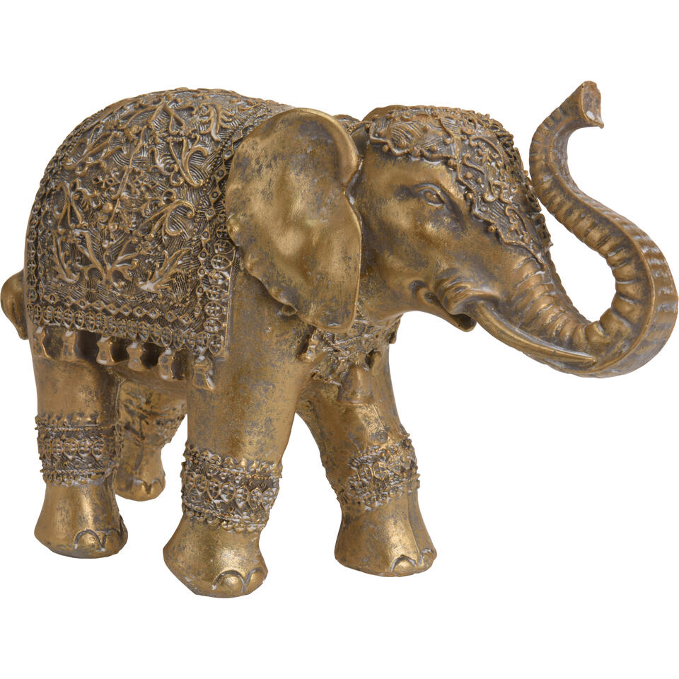 Verstrooien Als reactie op de Vergemakkelijken Tuinbeeld - olifant - goudkleurig - vorst en UV bestendig - 27 cm | Leen  Bakker