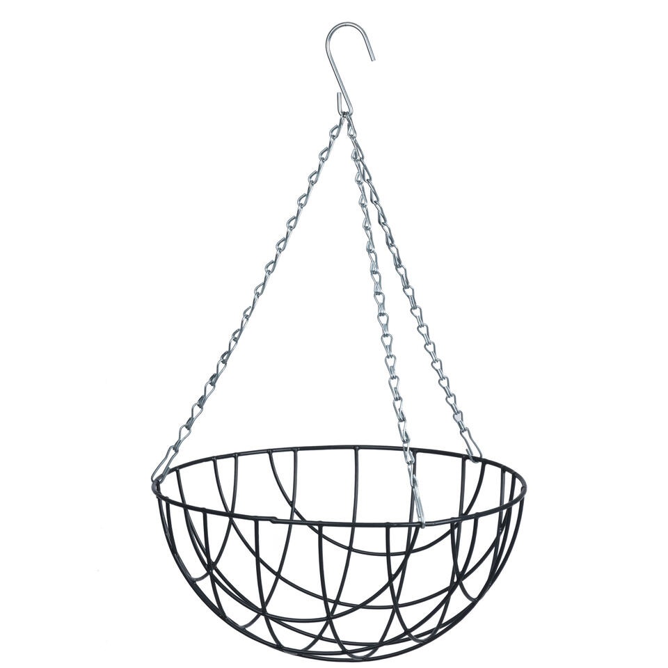 Nature Hanging basket - metaaldraad - donkergroen - 15 x 35 x 35 cm