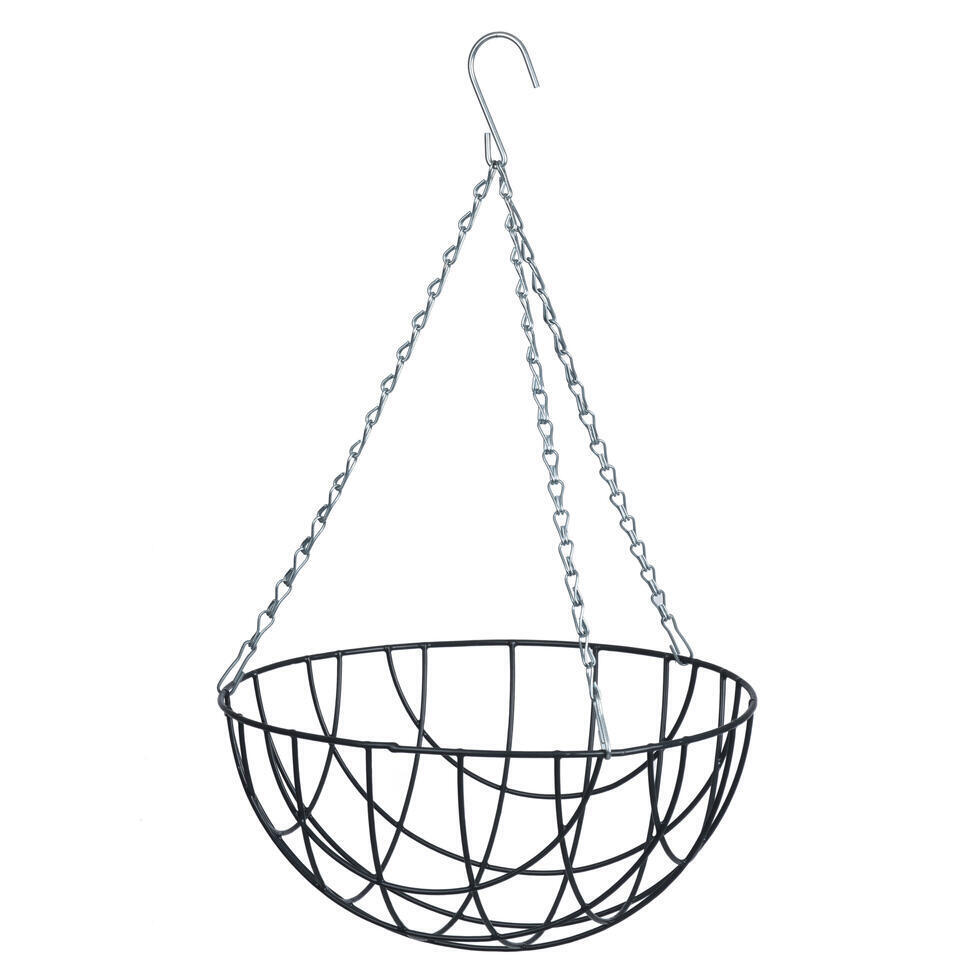 Nature Hanging basket - metaaldraad - donkergroen - 15 x 35 x 35 cm
