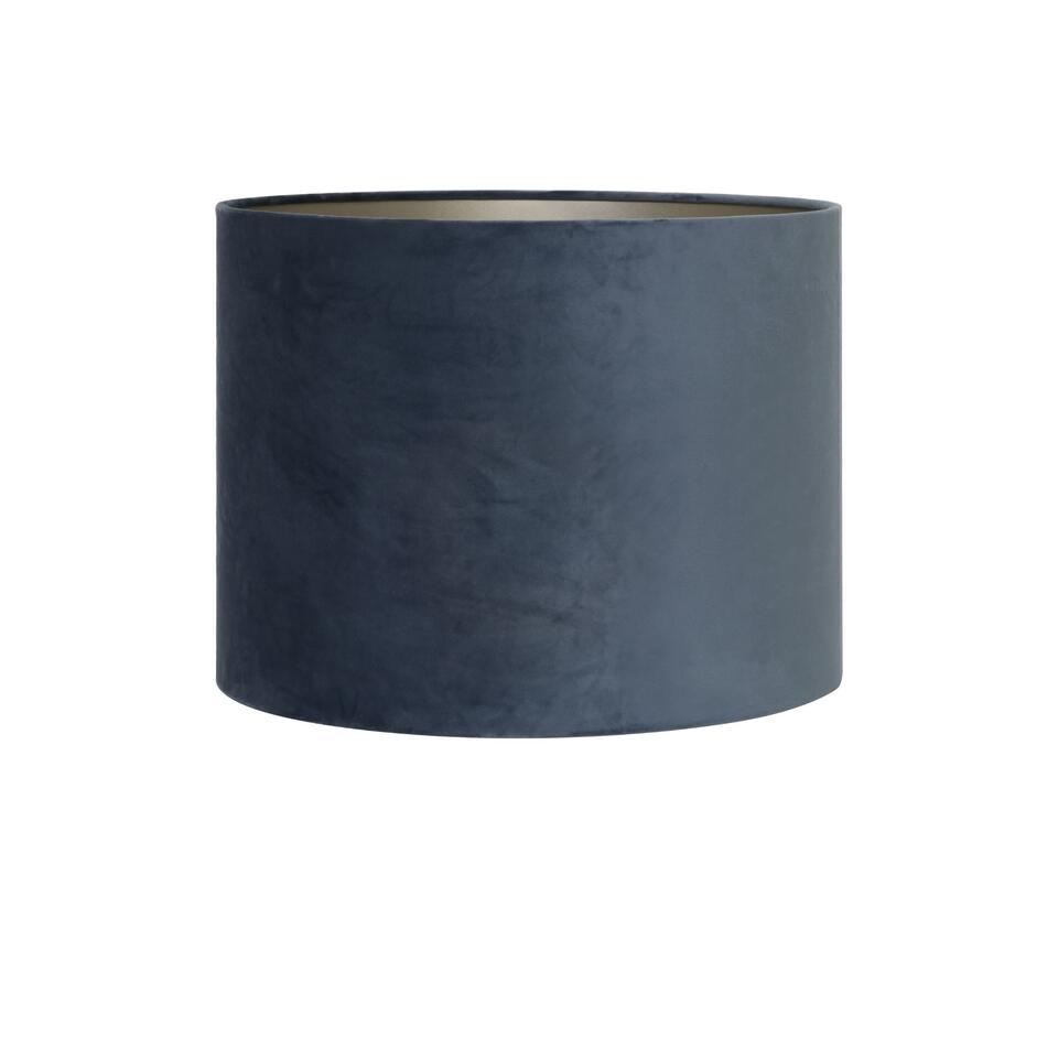Cilinder Lampenkap Velours - Dusty Blue - Ø50x38cm