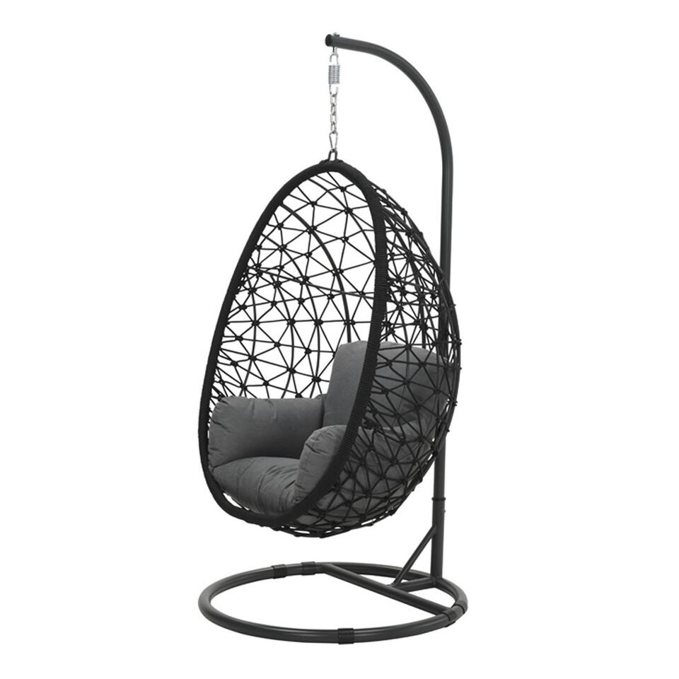sticker deken Helm Garden Impressions Hangstoel Panama hangstoel ei - rope zwart | Leen Bakker