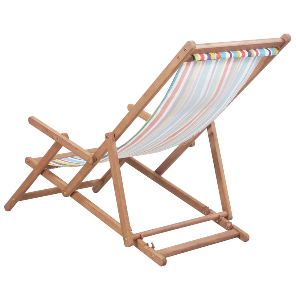 vidaXL Strandstoel inklapbaar stof en frame meerkleurig | Bakker