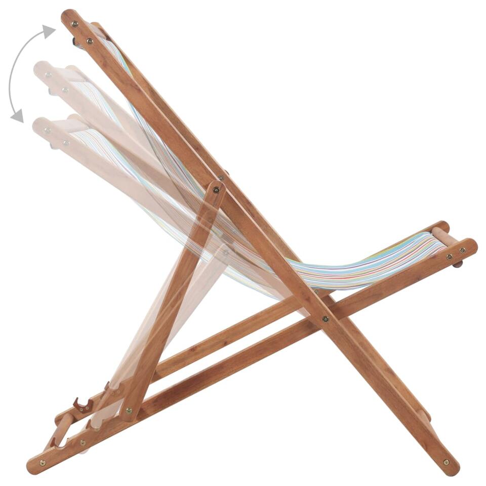 vidaXL Strandstoel inklapbaar stof en frame meerkleurig | Bakker