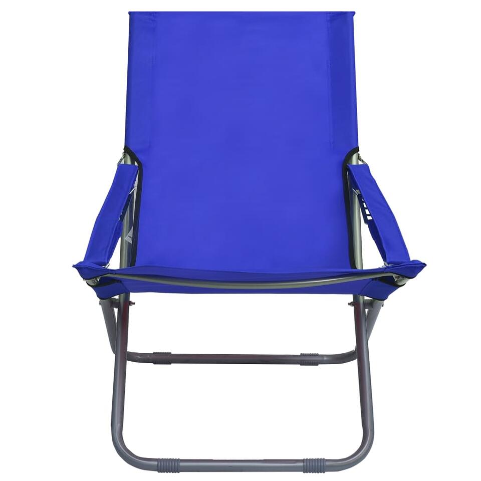 Strandstoelen st inklapbaar stof blauw Bakker