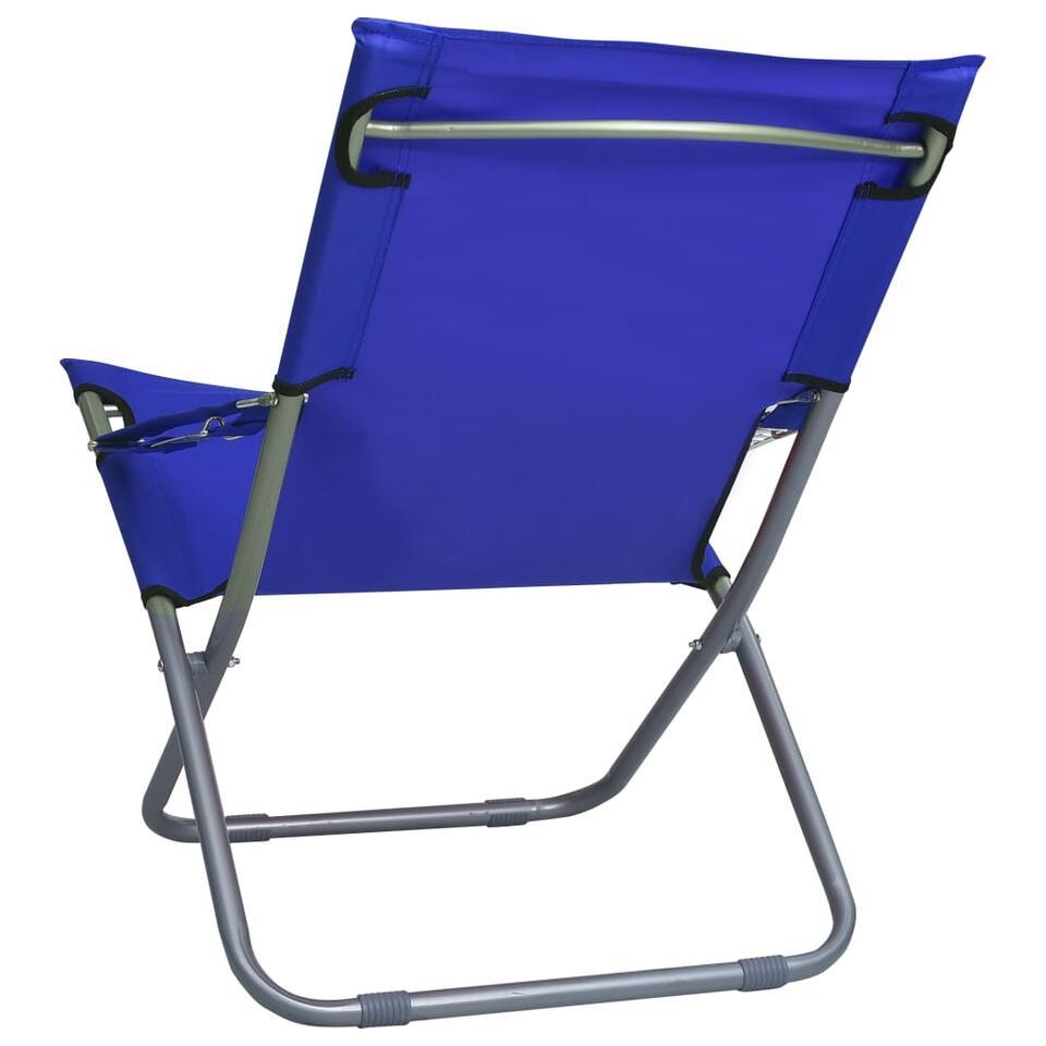 Strandstoelen st inklapbaar stof blauw Bakker