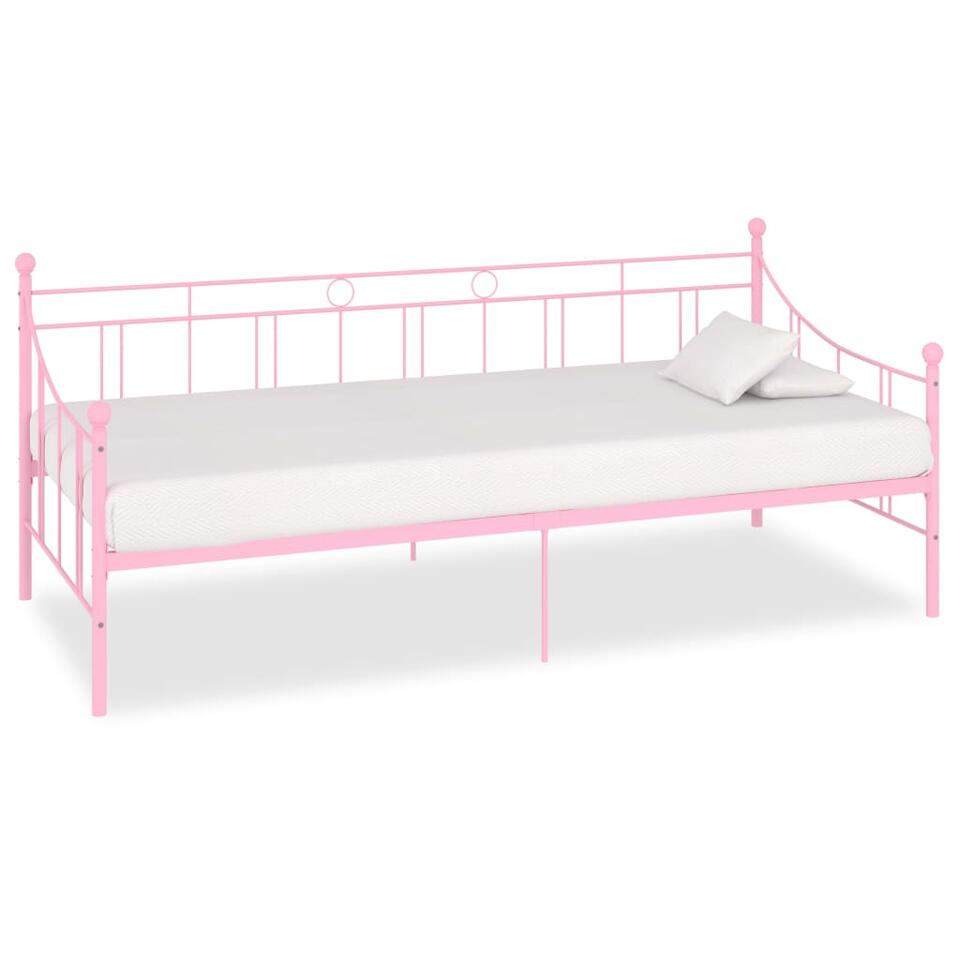 blijven toewijding Leerling vidaXL Slaapbankframe metaal roze 90x200 cm | Leen Bakker