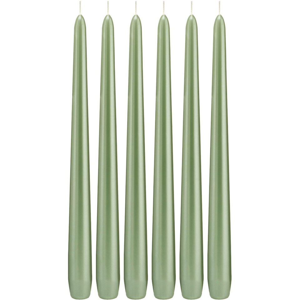 Trend Candles Dinerkaarsen - 6x - parstelgroen - 13 branduren - 30 cm