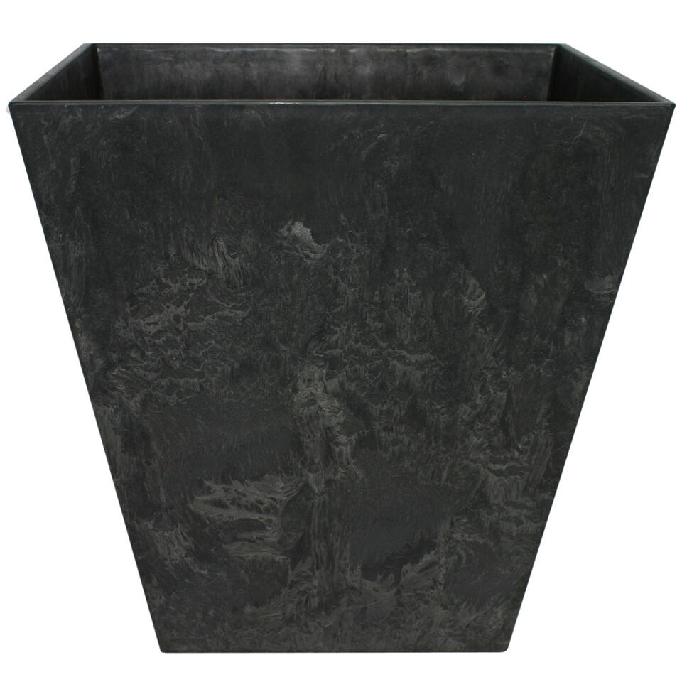 Steege Plantenbak - vierkant - gerecycled kunststof - zwart - 25 cm