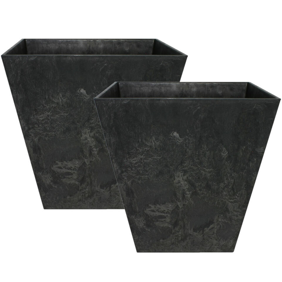 Steege - vierkant - gerecycled kunststof - zwart - 35 cm Leen Bakker