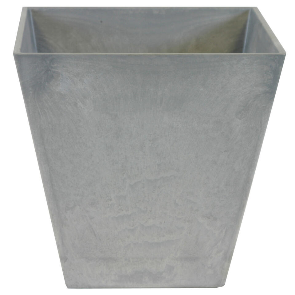 Steege Plantenbak - vierkant - gerecycled kunststof - grijs - 25 cm