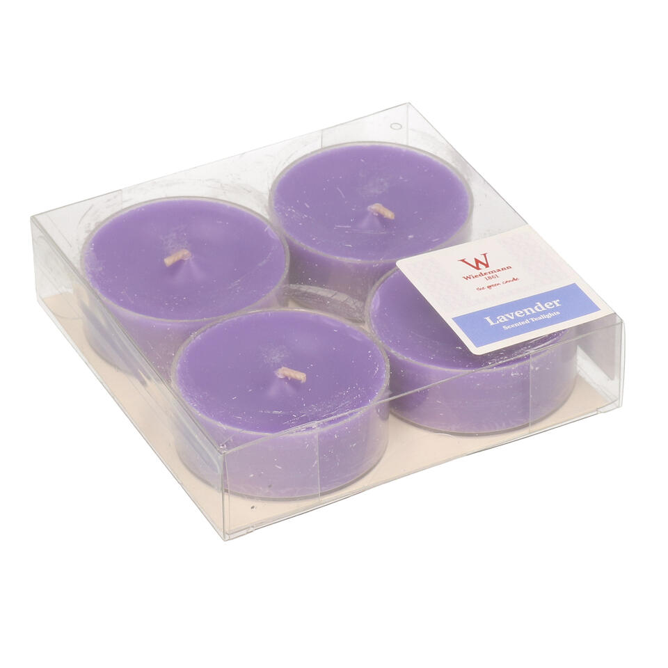 Trend Candles Geurkaarsen - lavendel - 4 stuks - 9 branduren