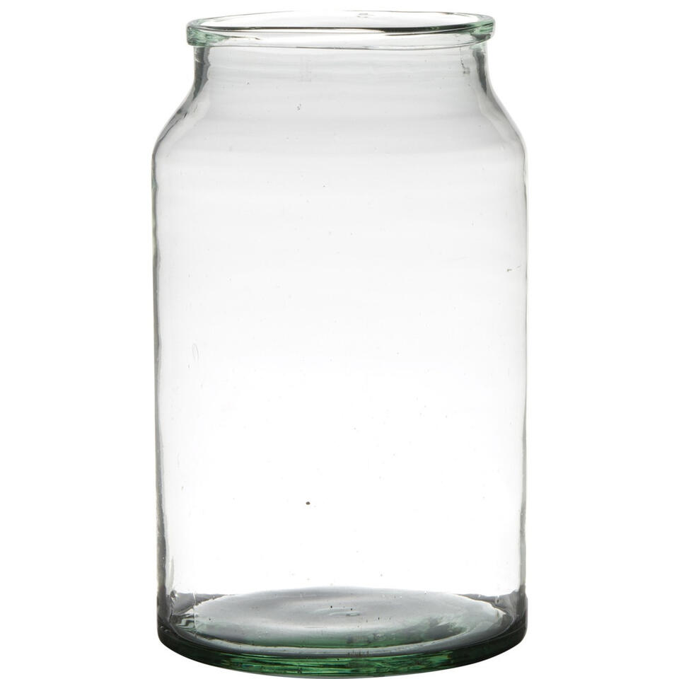 Getand Uit stap Bellatio design Vaas - gerecycled glas - 18 x 30 cm | Leen Bakker