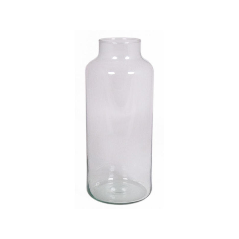 Floran Vaas - melkbus vorm - transparant - glas - smalle hals - 35 cm