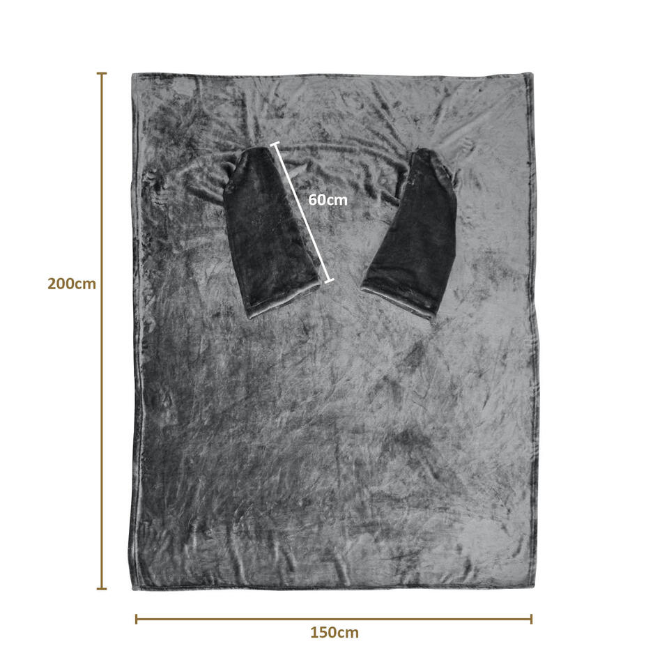 Nominaal enz parachute O'DADDY Fleece deken - fleece plaid met MOUWEN - 150x200 - super zacht | Leen  Bakker