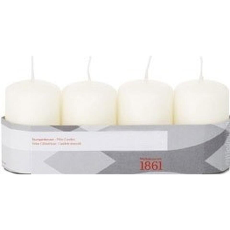 Trend Candles Stompkaarsen - 4 stuks - ivoor - 18 branduren