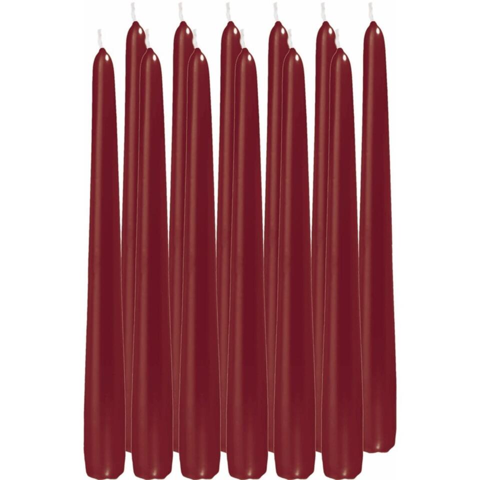 Halloween Trend Candles Dinerkaarsen - 12 stuks - bordeaux rood - 8 branduren