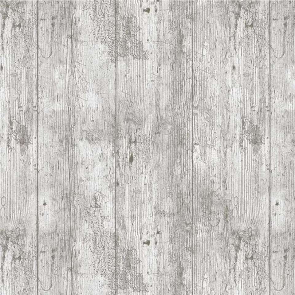 Bellatio design Tafelzeil - white wash - planken - 140 x 300 cm