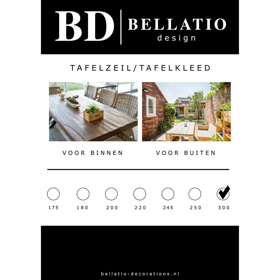 Bellatio design Tafelzeil - planken patroon - 140 x 300 cm