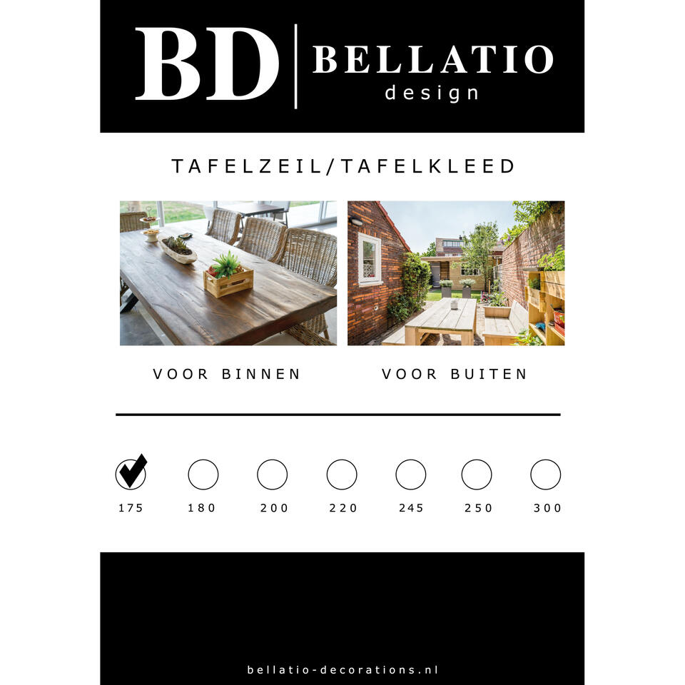 Bellatio design Tafelzeil - wit - 140 x 175 cm