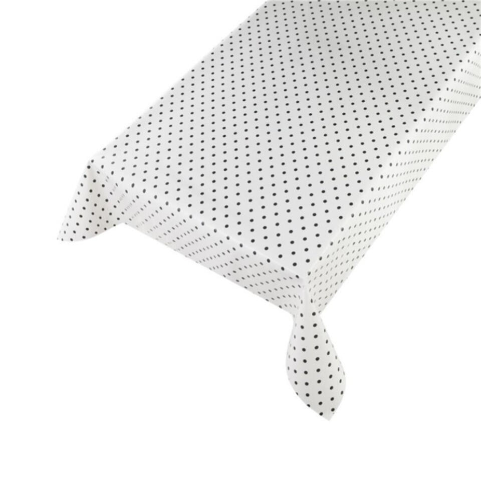 Verheugen Talloos Hover Bellatio design Tafelzeil - wit met zwarte stippen - 140 x 175 cm | Leen  Bakker