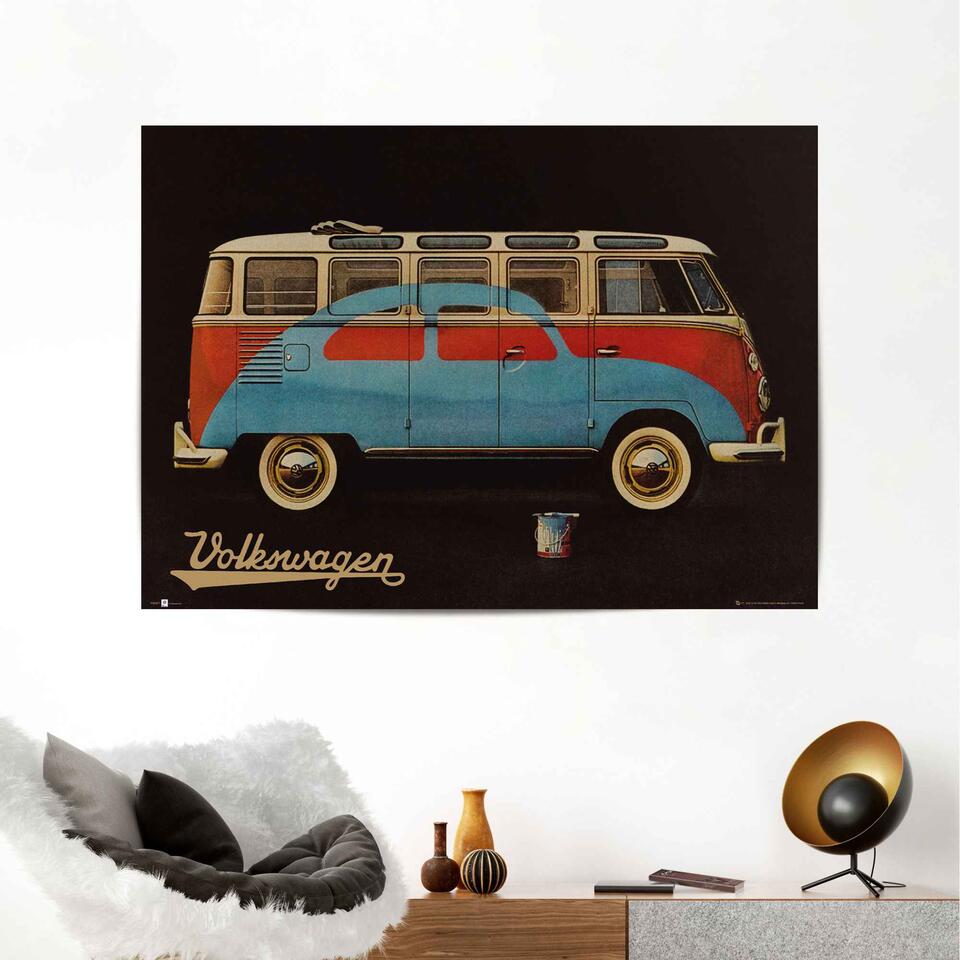 XXL Poster Volkswagen busje - Rood - x 140 cm