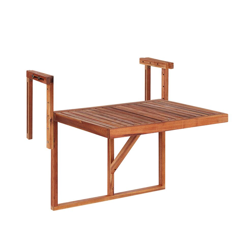 Beliani Inklapbare tafel UDINE - Donkere houtkleur acaciahout