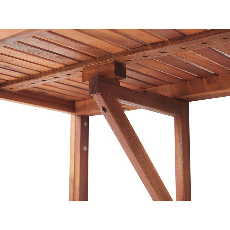 Beliani Inklapbare tafel UDINE - Donkere houtkleur acaciahout
