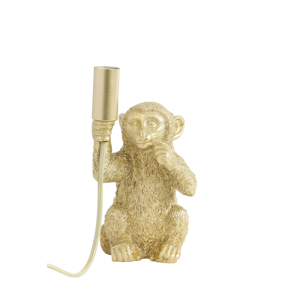 Grondig maniac Winkelcentrum Tafellamp Monkey - Goud - 13x12,5x23,5cm | Leen Bakker