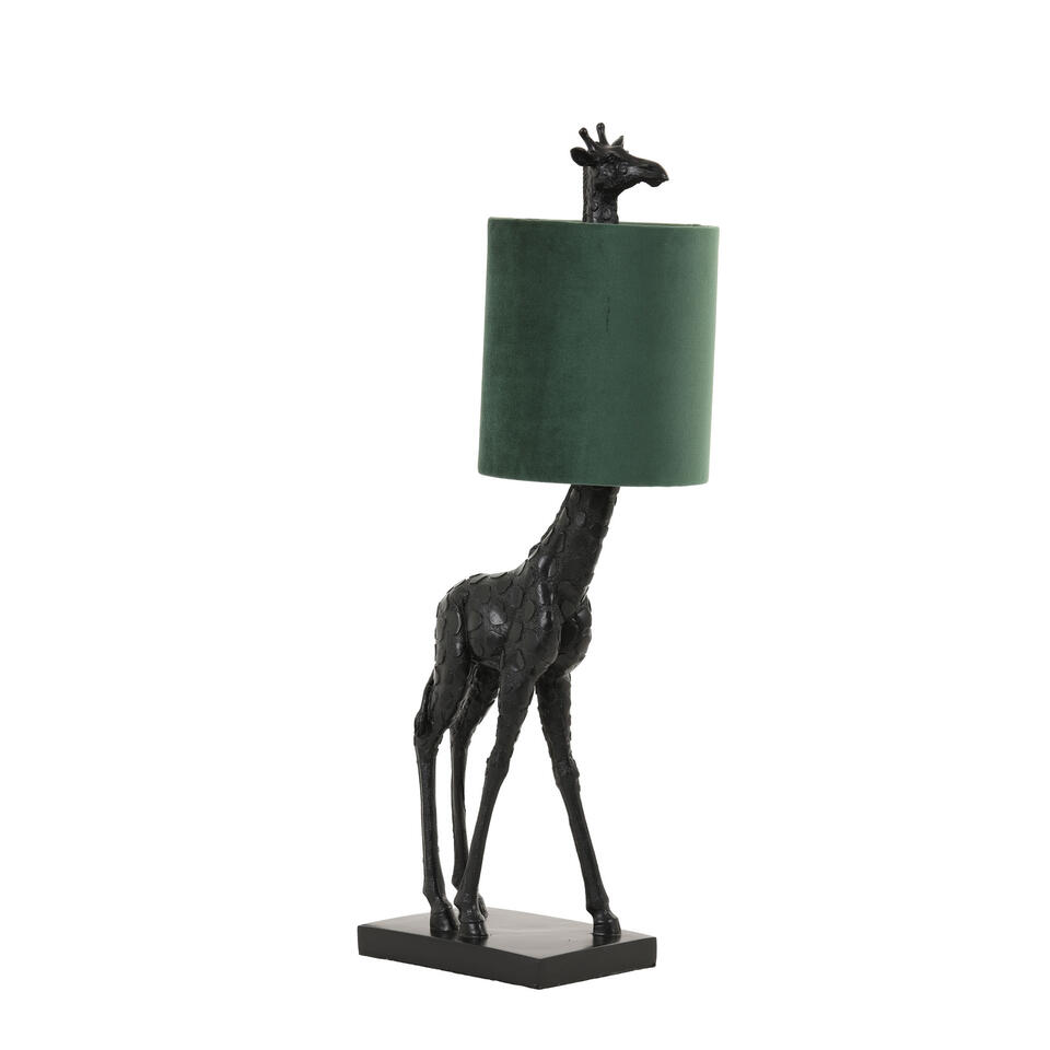 Tafellamp Giraffe - Zwart/Groen - 26x16x61cm