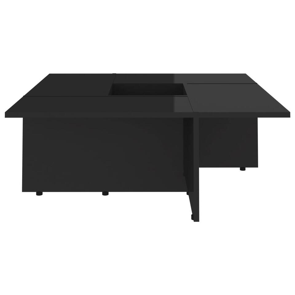 vidaXL Salontafel 79,5x79,5x30 cm spaanplaat hoogglans zwart