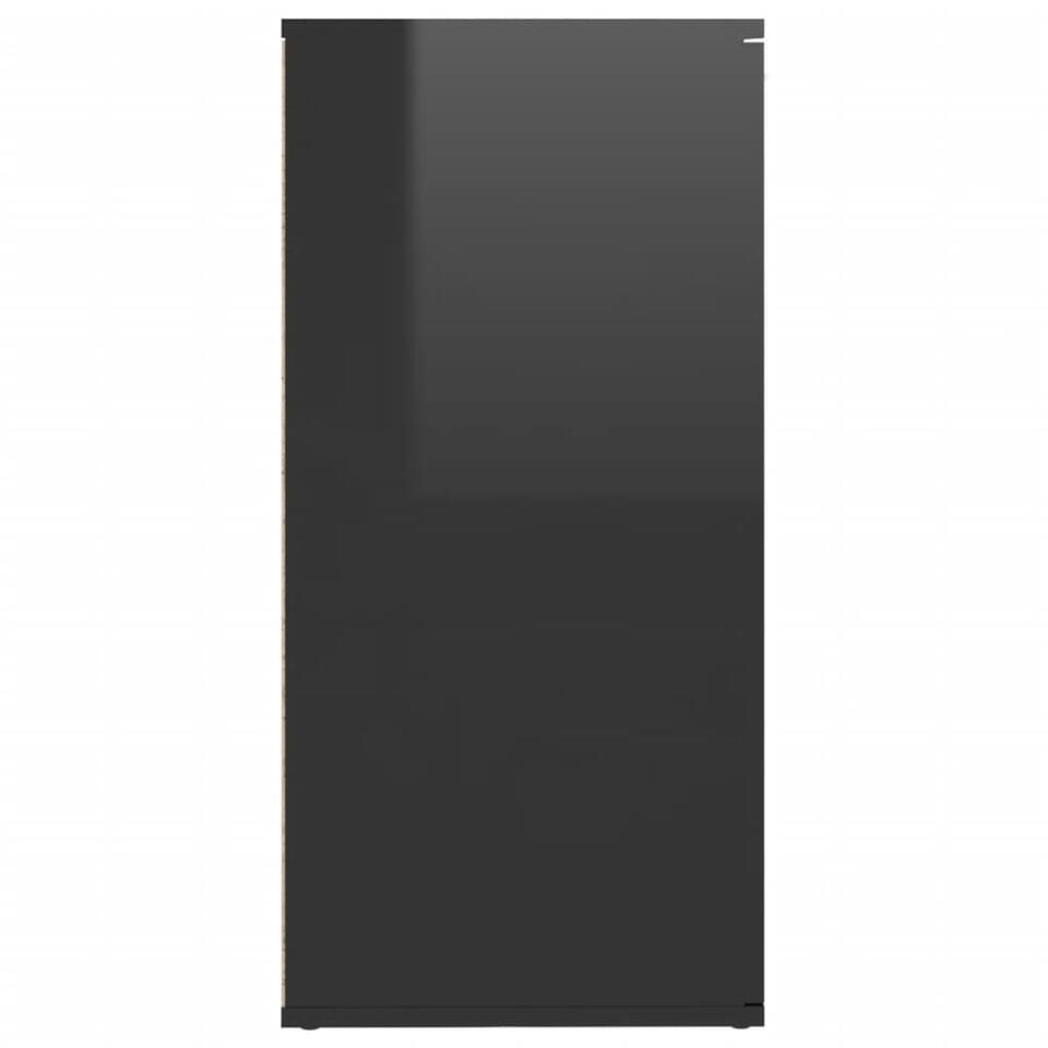 vidaXL Dressoir 160x36x75 cm spaanplaat hoogglans zwart
