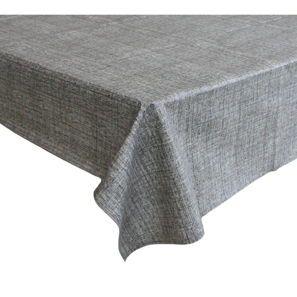 Excentriek Terzijde Aanvankelijk Bellatio design Tafelzeil - grijs - linnen look - 140 x 250 cm | Leen Bakker