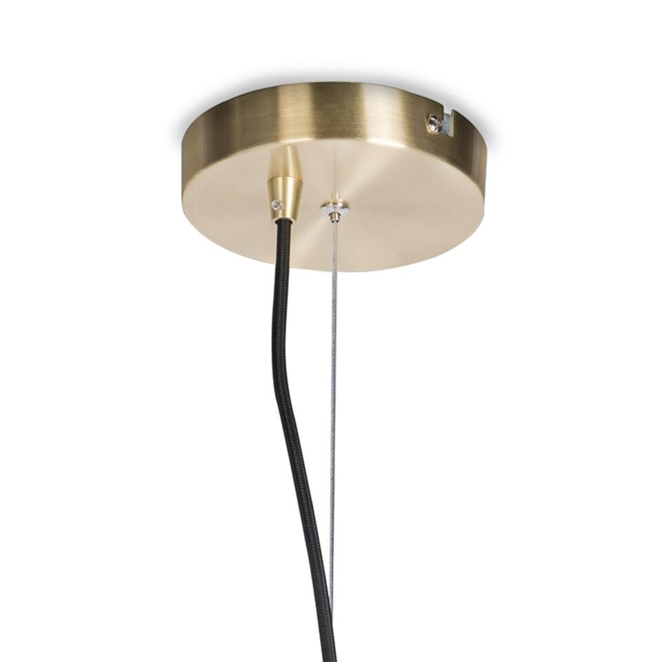QAZQA Moderne hanglamp messing met smoke glas 50 cm - Ball