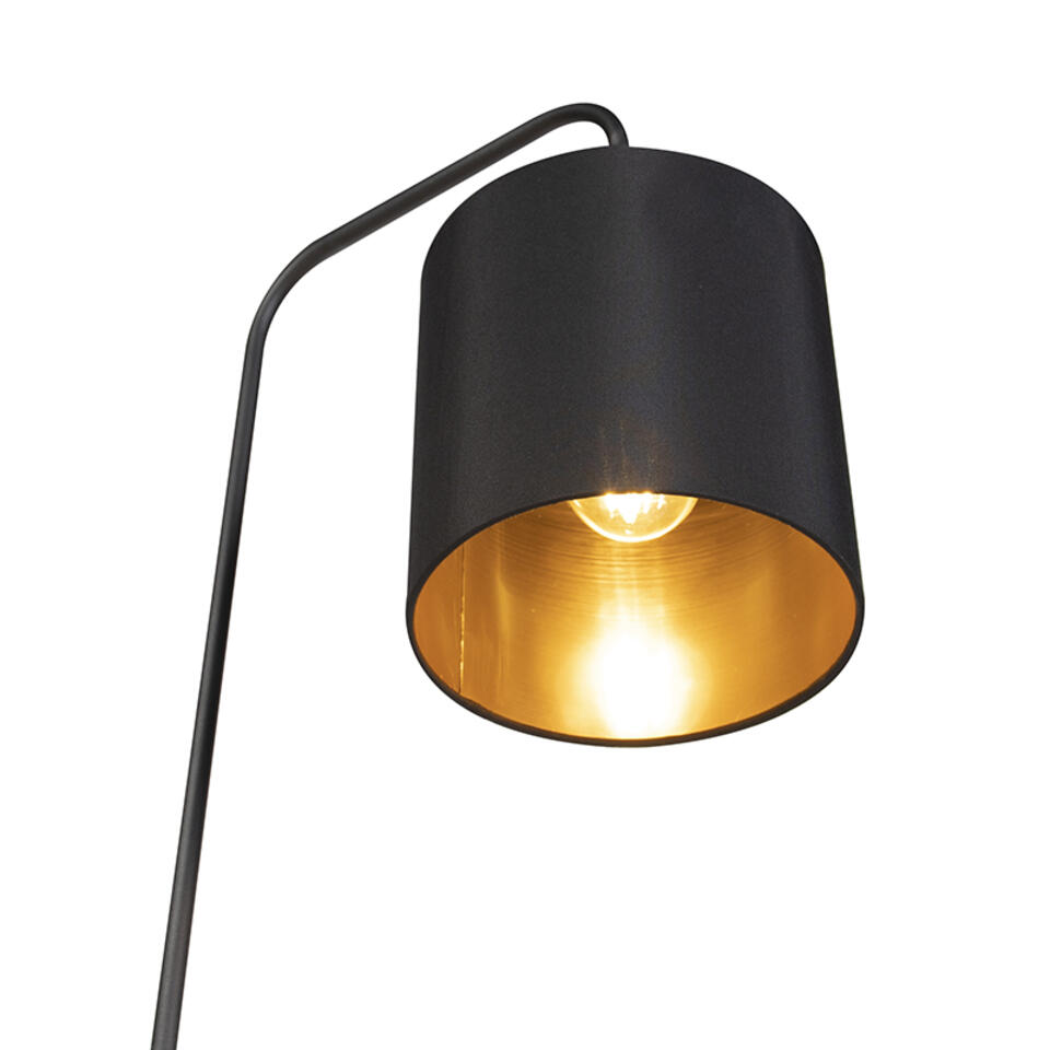 QAZQA Moderne vloerlamp zwart - Lofty