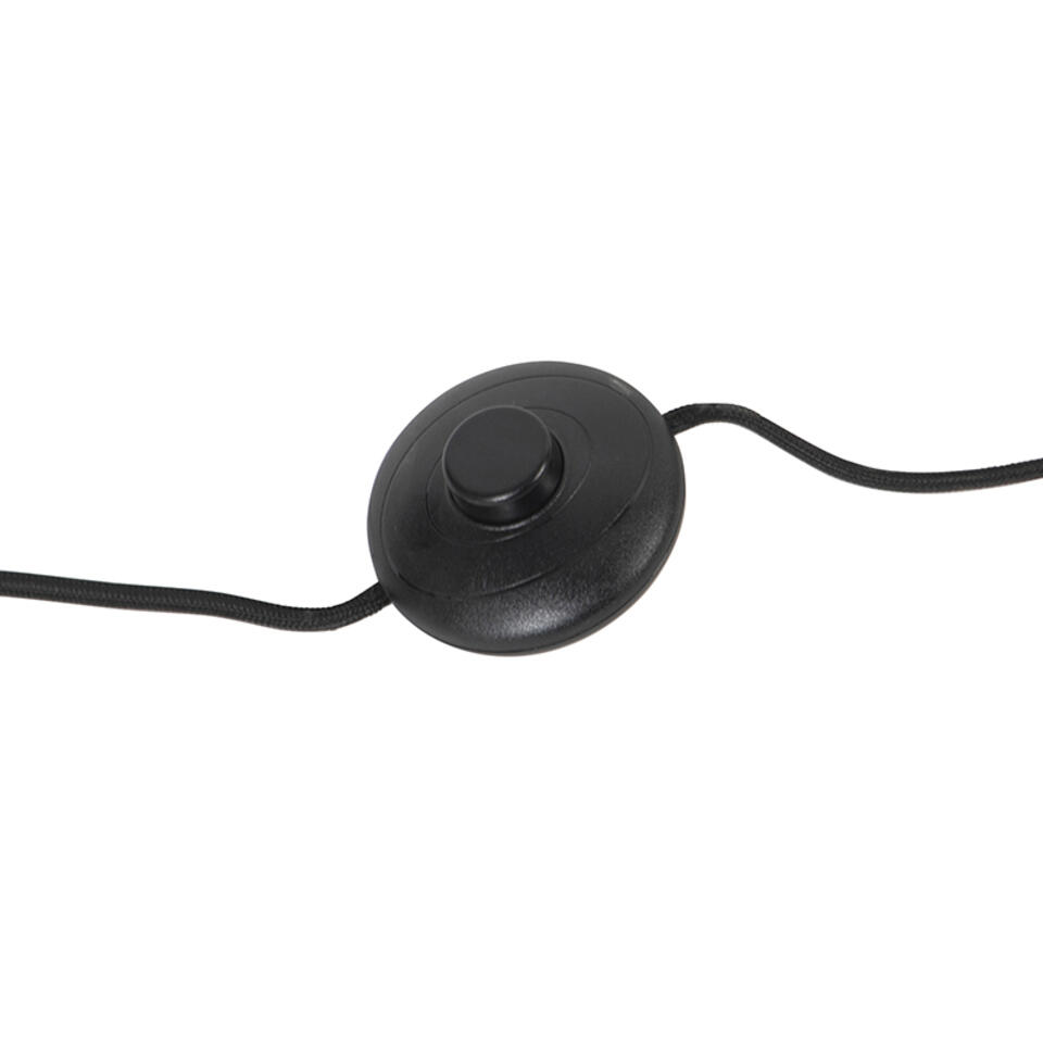 QAZQA Smart vloerlamp zwart incl. WiFi A60 smoke glas - Bliss