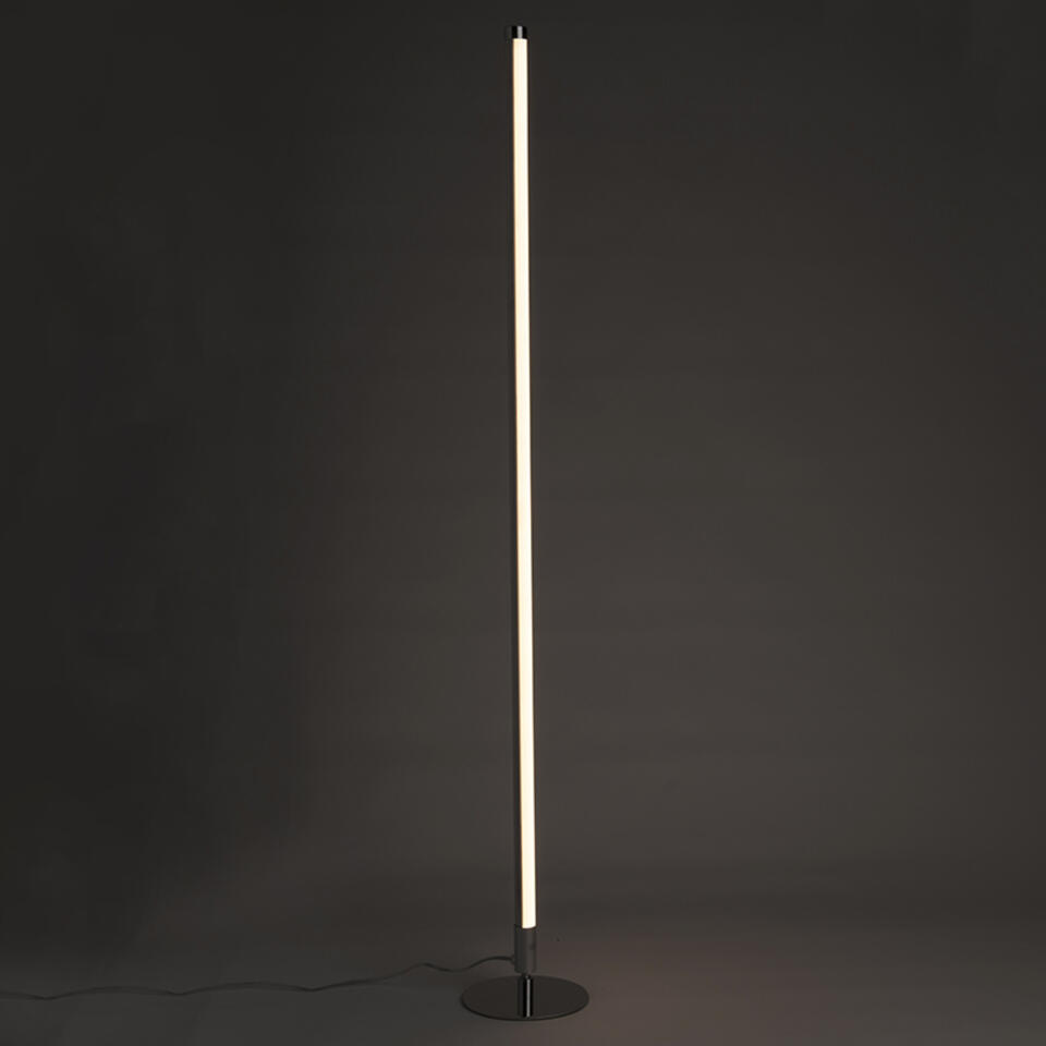 QAZQA Moderne vloerlamp LED chroom - Line-up